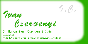ivan cservenyi business card